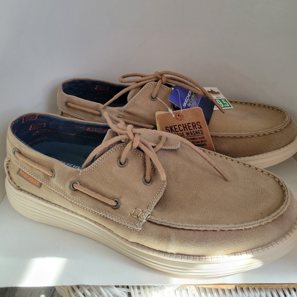 Skechers Shoes New Skechers Mens Memory Foam Vintage Washed Canvas